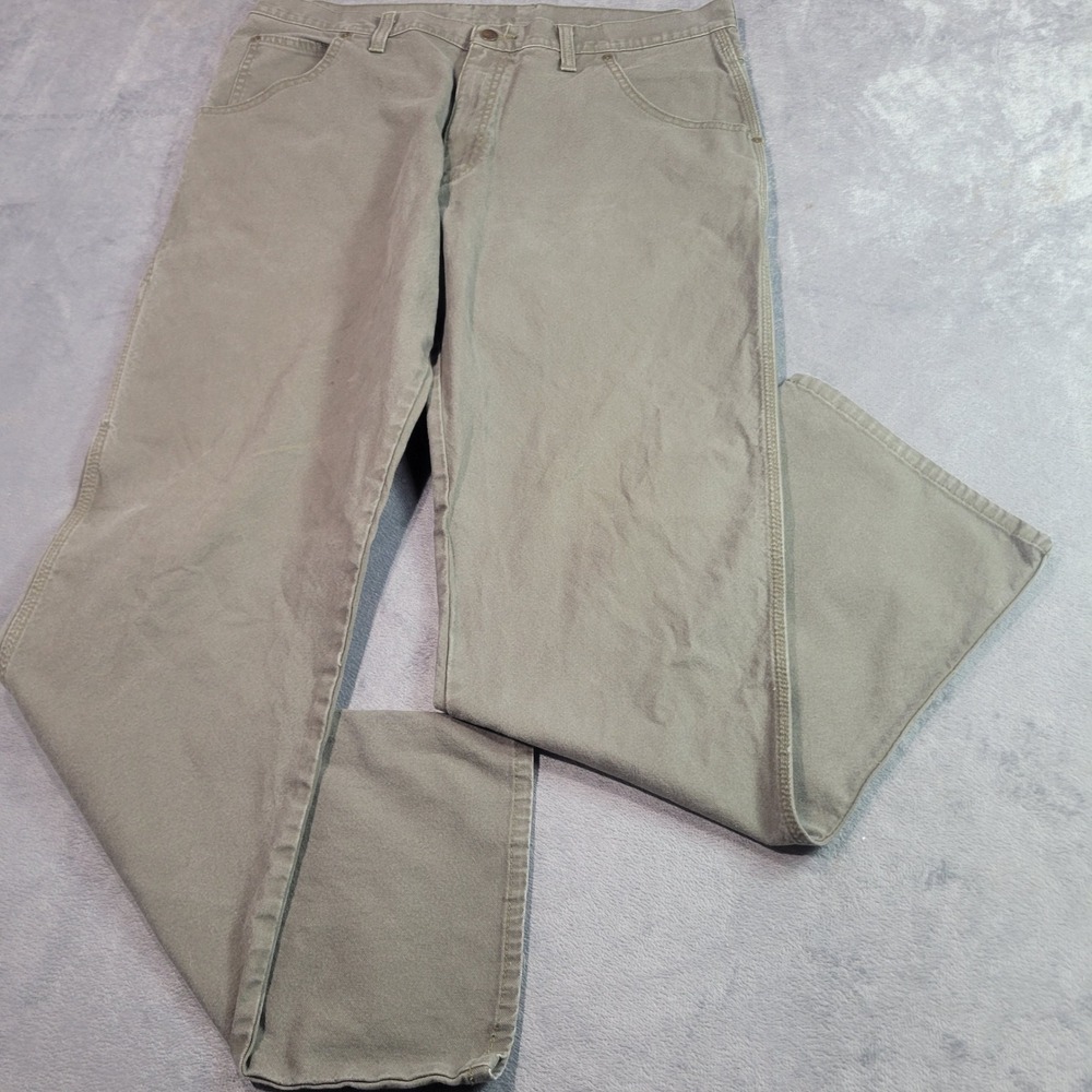 Genuine Dickies Carpenter Pant Men 38x32 Olive Green Canvas Utility Workwear SEO